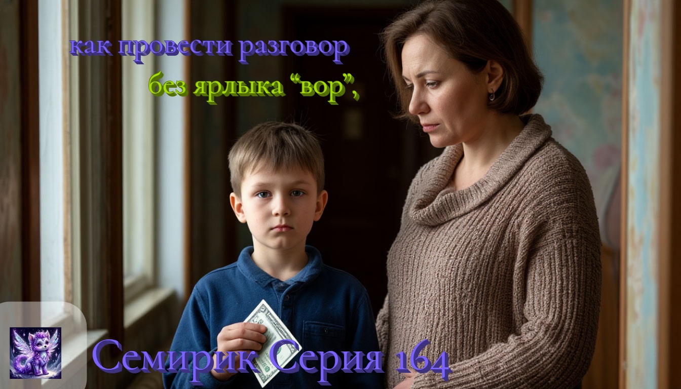 ЧТО ДЕЛАТЬ, ЕСЛИ РЕБЁНОК ВОРУЕТ ДЕНЬГИ ДОМА. Серия № 164